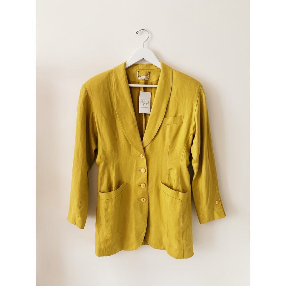 Vintage Linen Princess Cut Blazer - XS/S